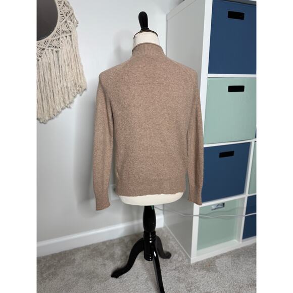 Women's J. Crew Roll Neck Sweater Oatmeal Tan Brown Merino Wool Alpaca XXS - Picture 2 of 7